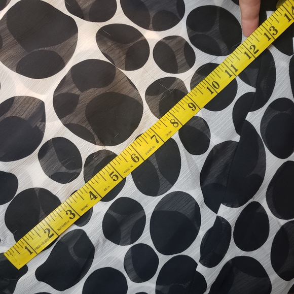 Joseph Ribkoff Polka Dot Sheer Off the Shoulder Blouse - Picture 5 of 5